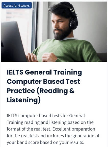 IELTS Computer Based Test Practice General Training Listening and Reading